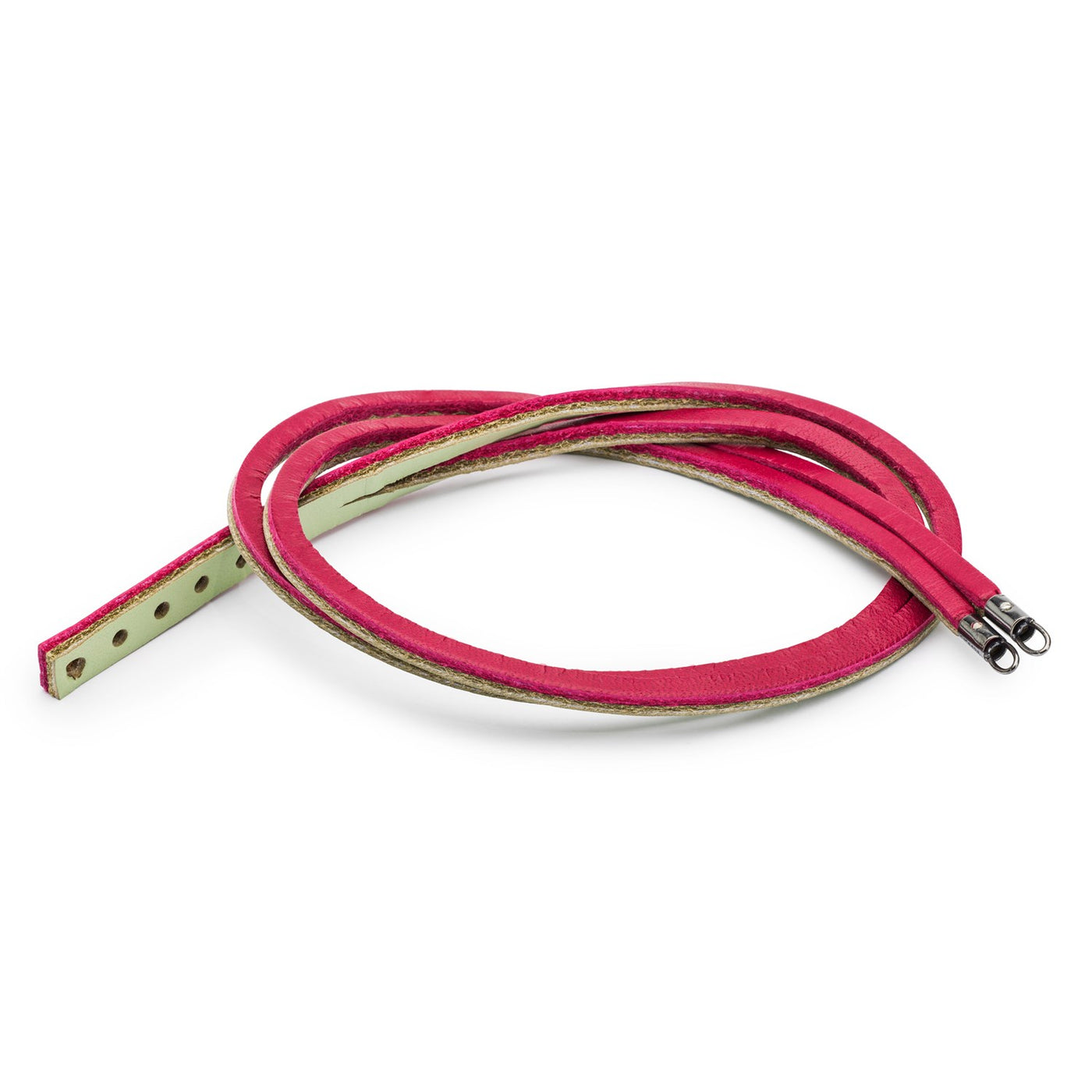 Kožený náramok čerešňový/šalviovozelený